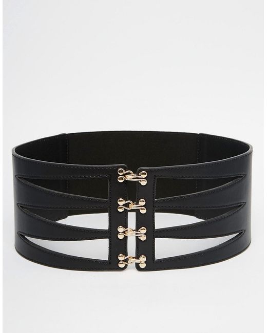 Pieces Caged and Elastic Waist Belt