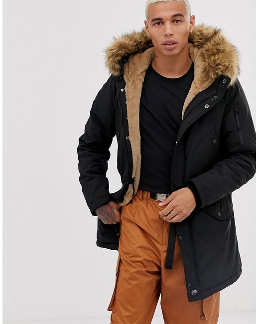 Sixth June hooded parka with faux fur hood-