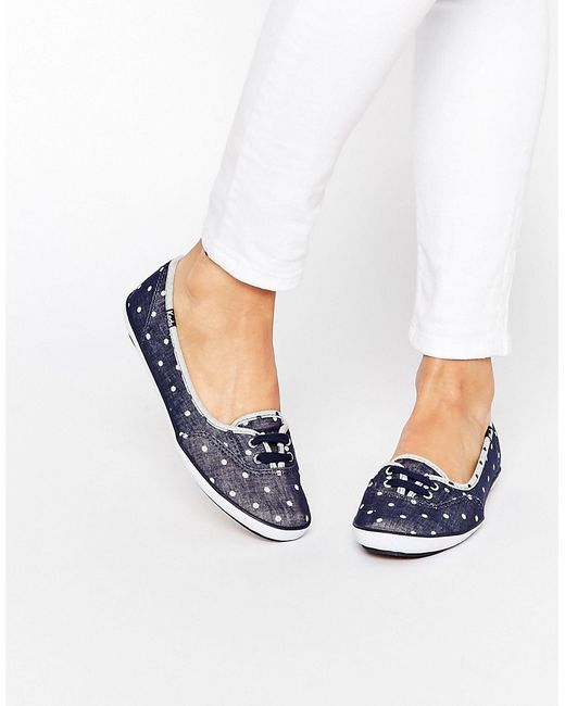Keds Teacup Blue Chambray Dot Sneakers