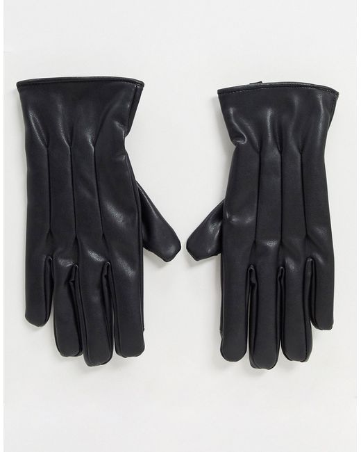 Jack & Jones faux leather gloves in
