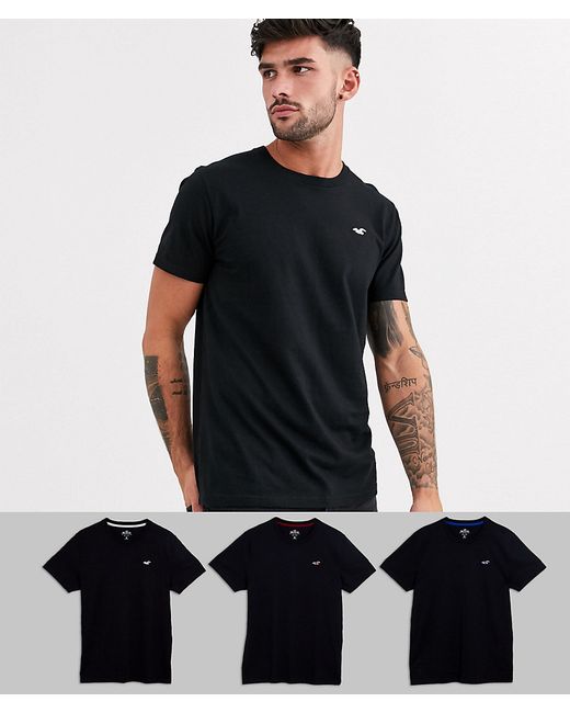 Hollister 3 pack icon logo t-shirt in all