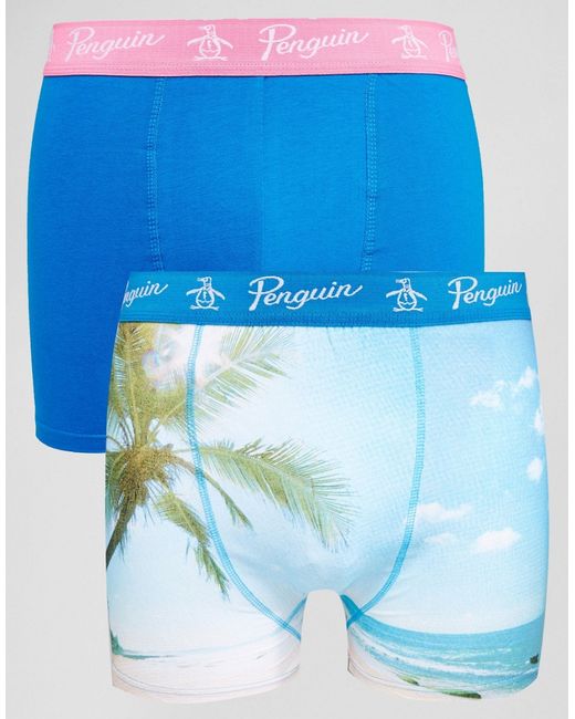 Original Penguin 2 Pack Trunks with Tropical Print