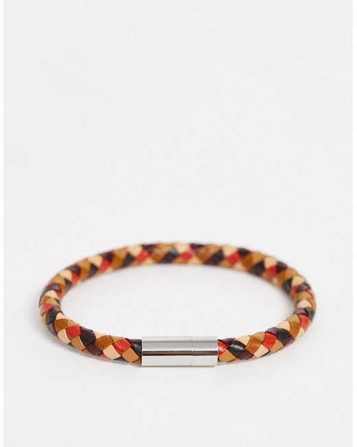Paul Smith leather woven stripe bracelet in