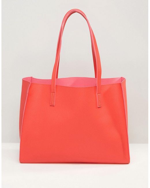 Asos Structured Shopper Bag With Removable Clutch