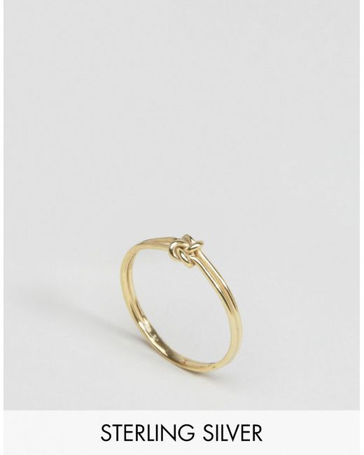 Asos Gold Plated Sterling Silver Double Knot Ring