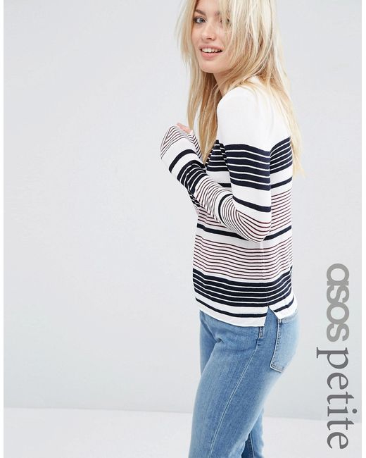ASOS Petite Sweater With Crew Neck in Stripe