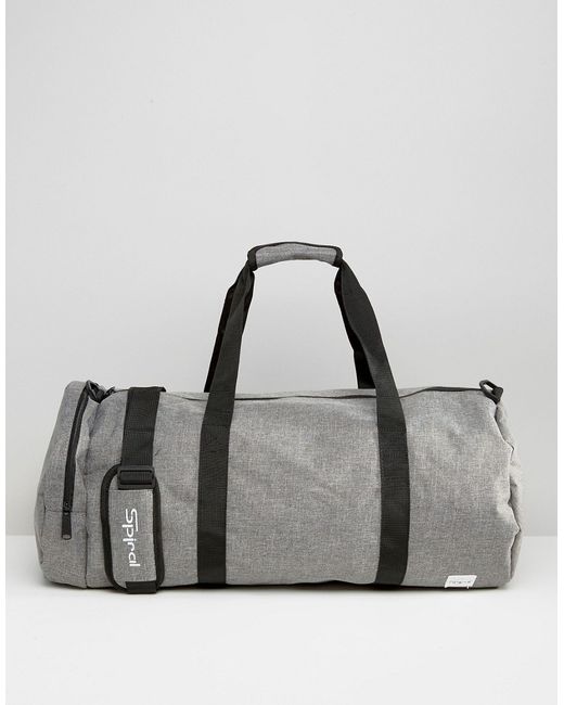 Spiral Crosshatch Barrel Bag In Gray