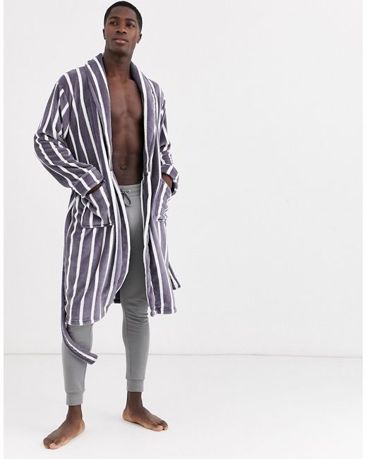 French Connection robe in gray stripe-