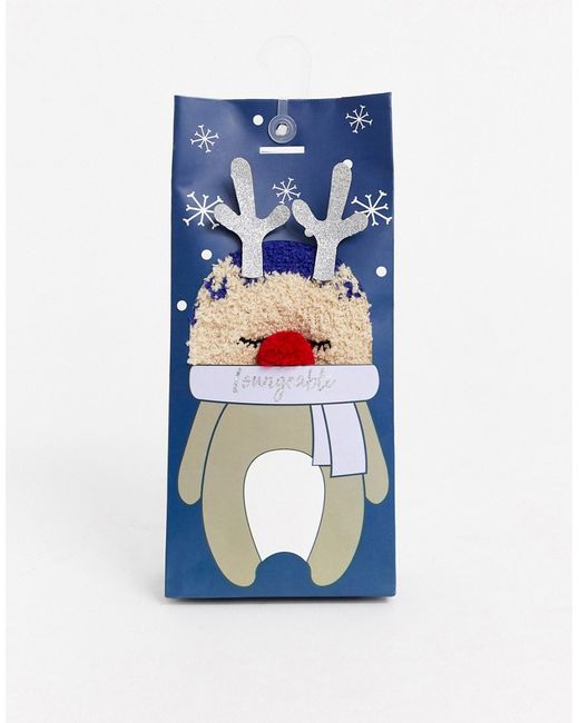 Loungeable reindeer sock in a box-