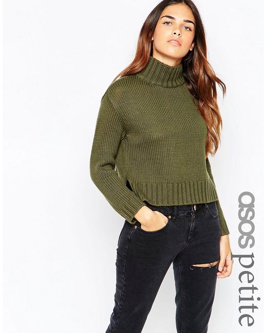 ASOS Petite Boxy Sweater with Chunky High Neck