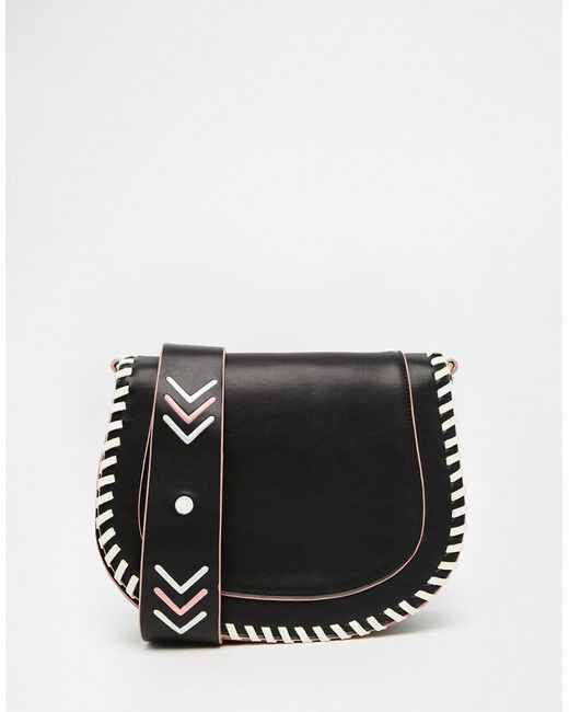 Asos Saddle Bag With Whipstitch Detail