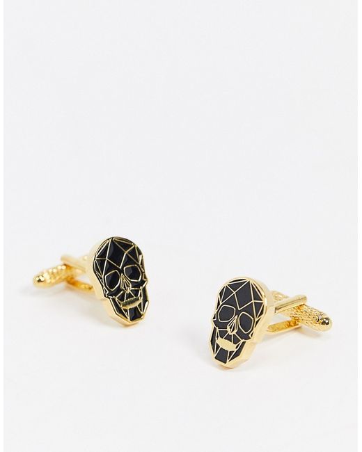 Twisted Tailor cufflinks with geo skull in