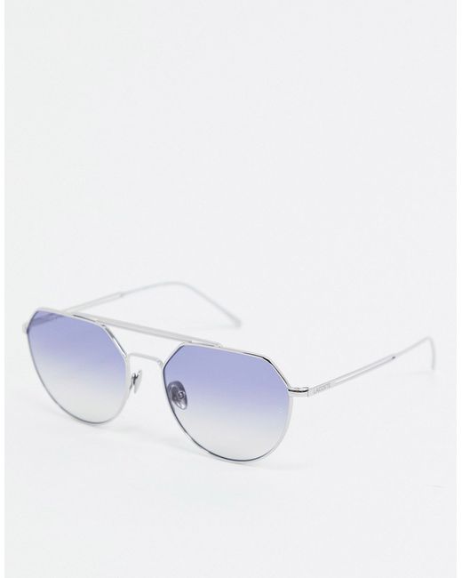 Lacoste Paris Collection hexagonal sunglasses with double brow-