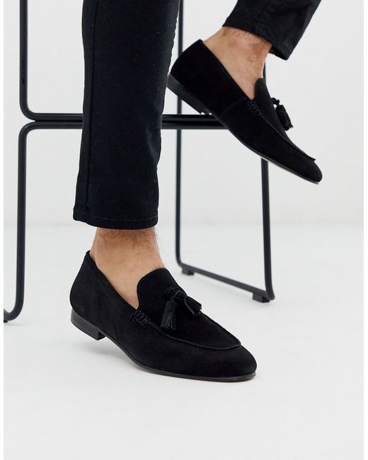 H By Hudson Bolton tassel loafers in suede