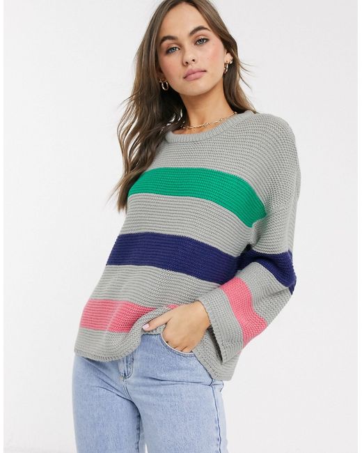 Brave Soul sorbet wide stripe sweater-