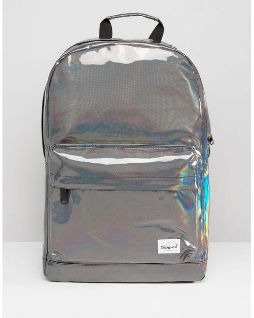 Spiral Metallic Backpack In Silver