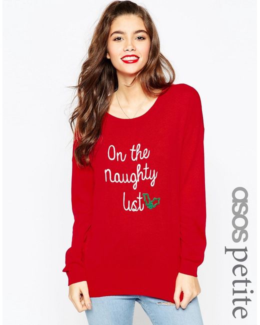 ASOS Petite Holidays Sweater In Im on the Naughty List