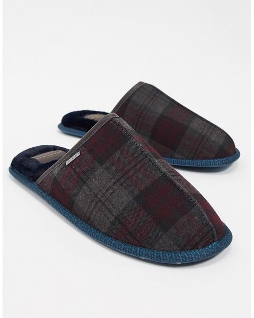 Ted Baker ayntint moccasin slippers in check