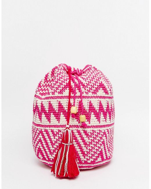 Hiptipico Handmade Crochet with Beaded Tassel Backpack