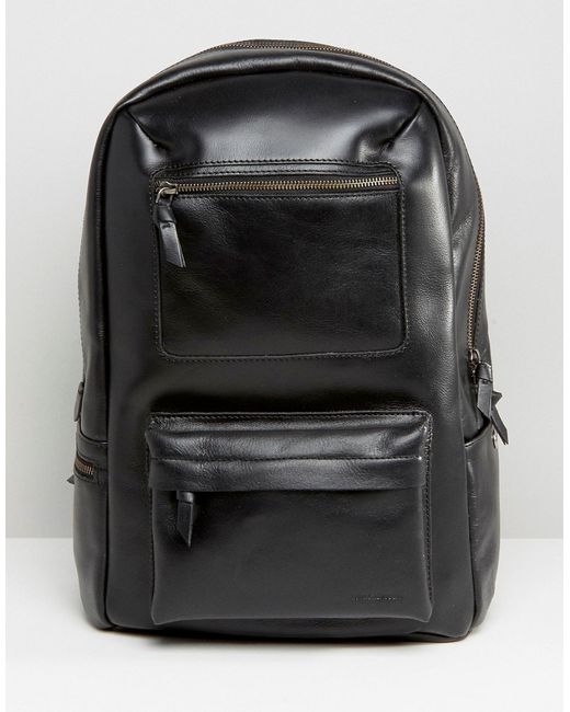 Royal RepubliQ Leather Track Backpack In Black