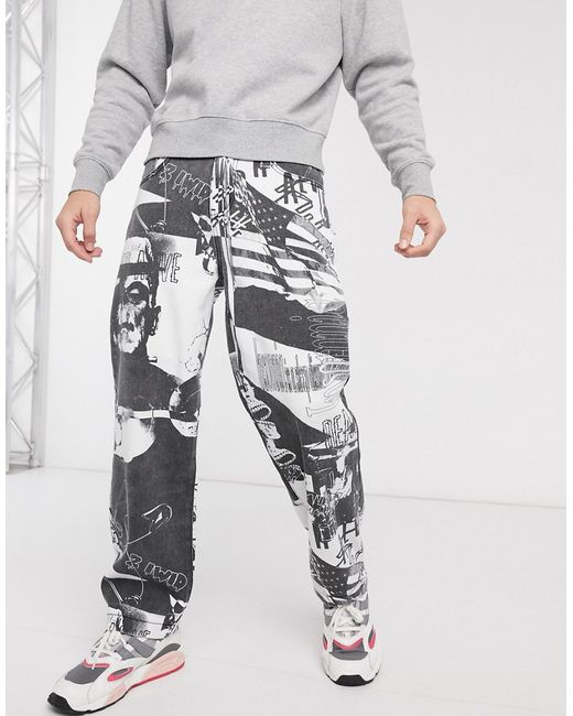 Jaded London Jaded horror printed jeans in and white