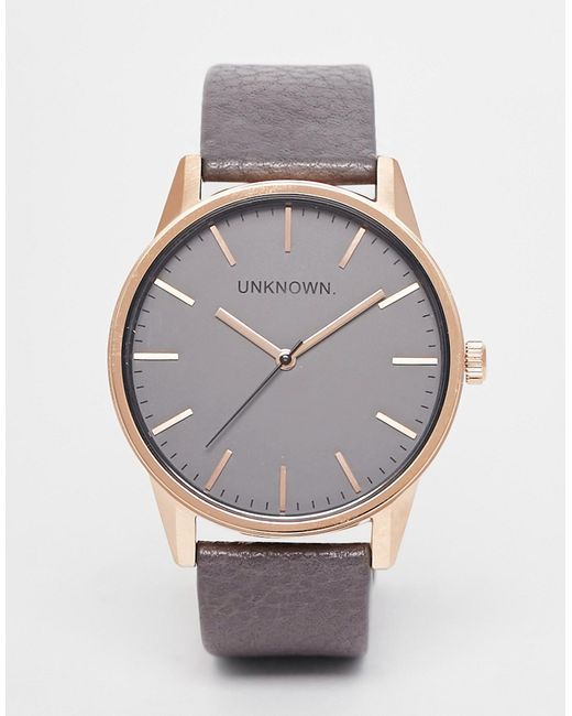 unknown Classic Gray Leather Strap Watch