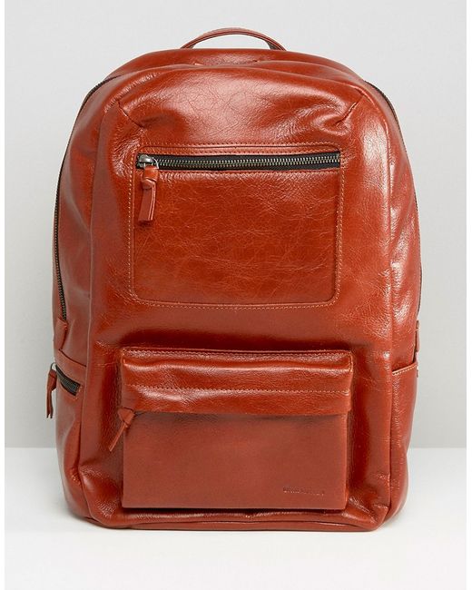 Royal RepubliQ Leather Track Backpack In Brown