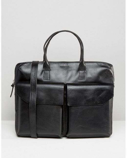 Royal RepubliQ Leather Bag Double Pocket In Black