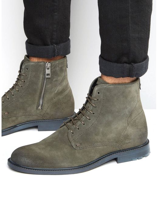 Hugo Boss Boss Orange Cultroot Suede Lace Up Boots