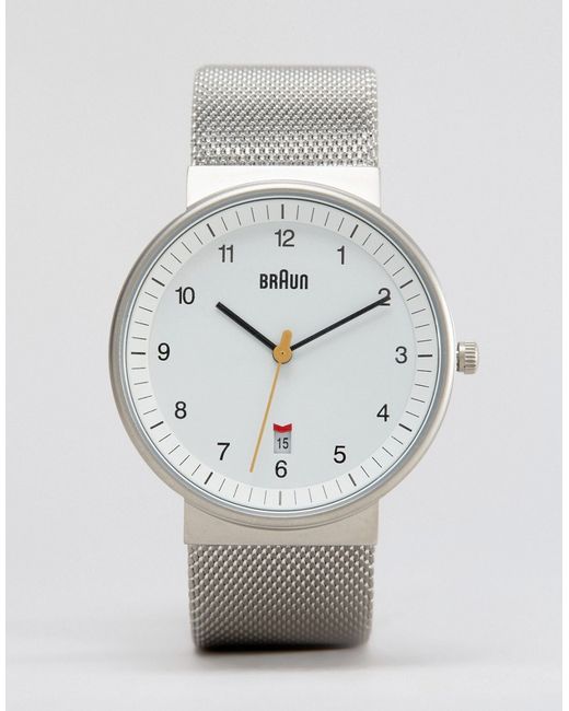 Braun Classic Mesh Watch In Silver