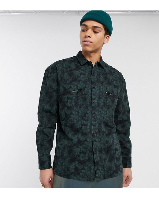 Collusion tie dye overshirt with zip pockets-
