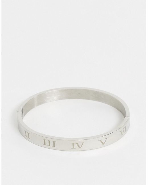 Topman bangle bracelet with roman numeral engraving in