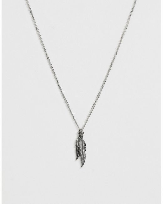 Topman neck chain with feather pendant in