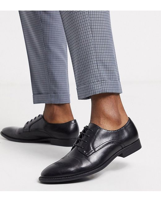 Asos Design Wide Fit derby shoes in faux leather