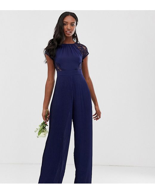 TFNC Tall lace detail jumpsuit in