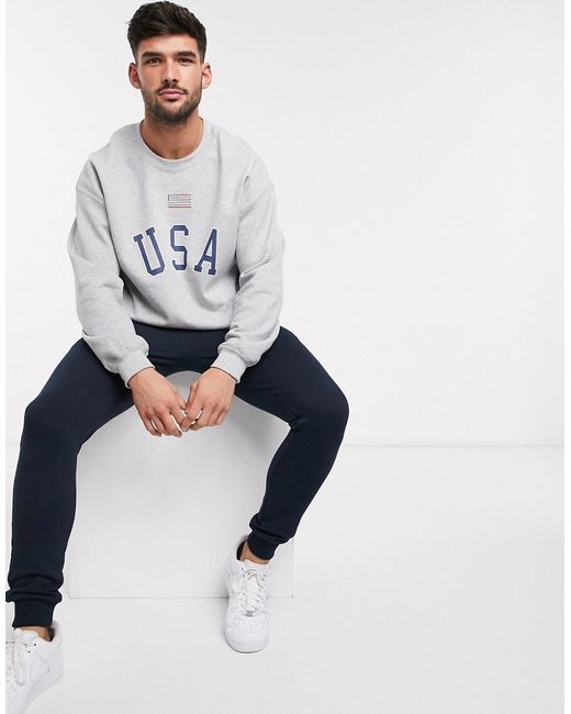 New Look USA flag print sweat in