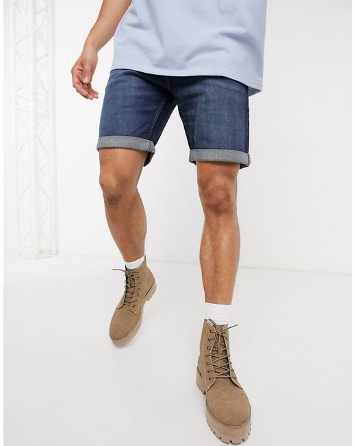 Calvin Klein Jeans straight denim shorts in miami rain-