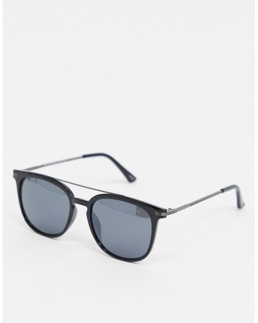 Selected Homme retro sunglasses with brow bar-