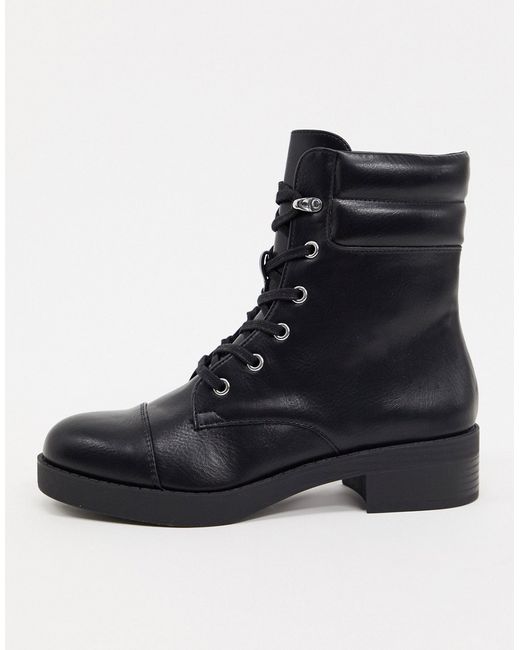 Bershka lace front high ankle boots in