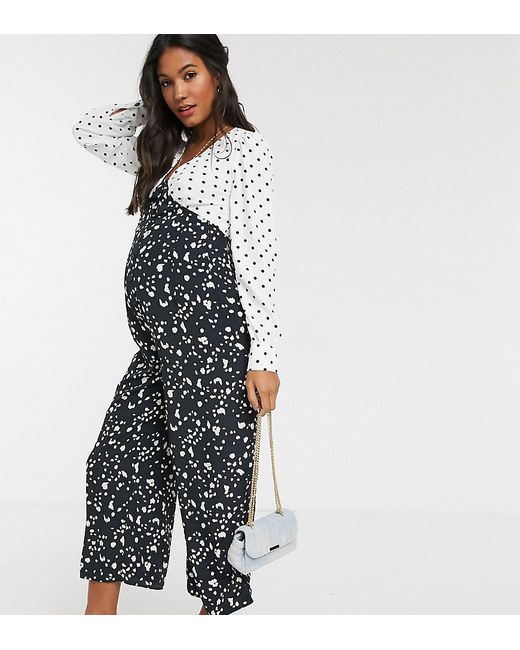 ASOS Maternity ASOS DESIGN Maternity mixed polka dot tea jumpsuit-