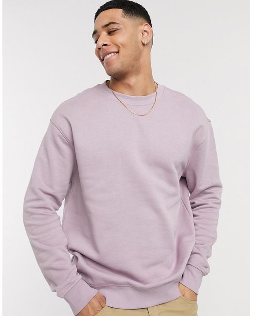 New Look relaxed crew neck sweat in lilac-