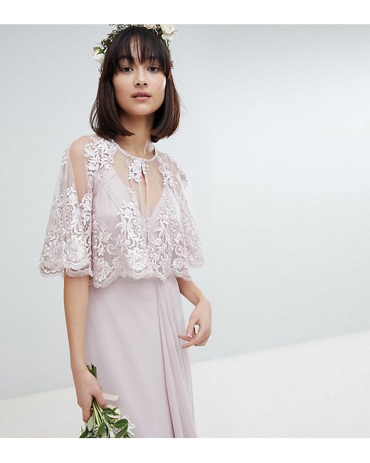 Tfnc WEDDING Lace Embroidered Cape Cover Up