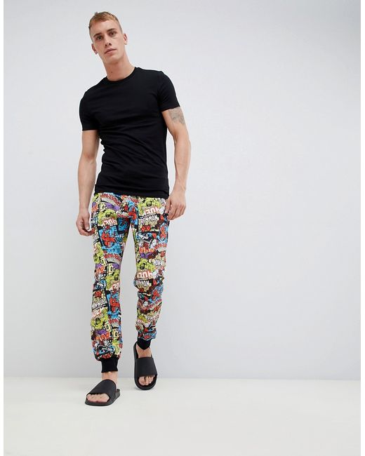 New Look pyjama bottoms with marvel print