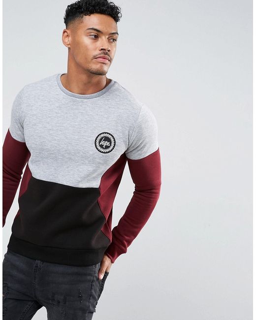 Hype Sweatshirt In With Contrast Panels