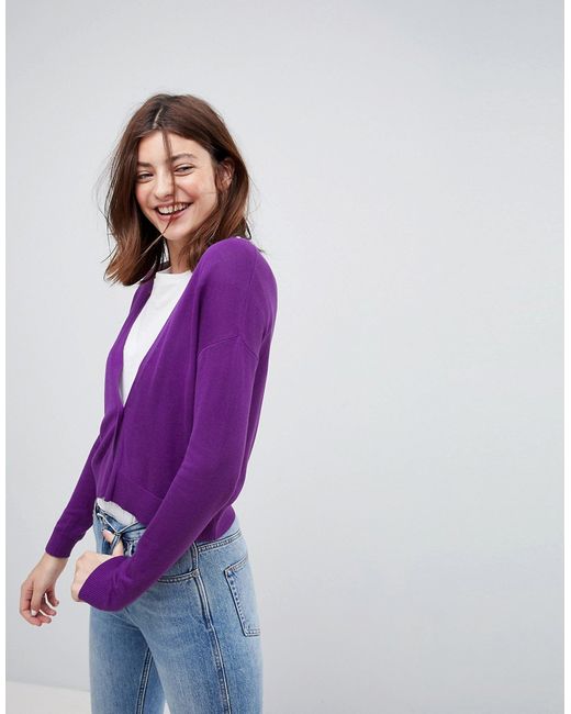 Asos Cardigan In Fine Knit With One Button