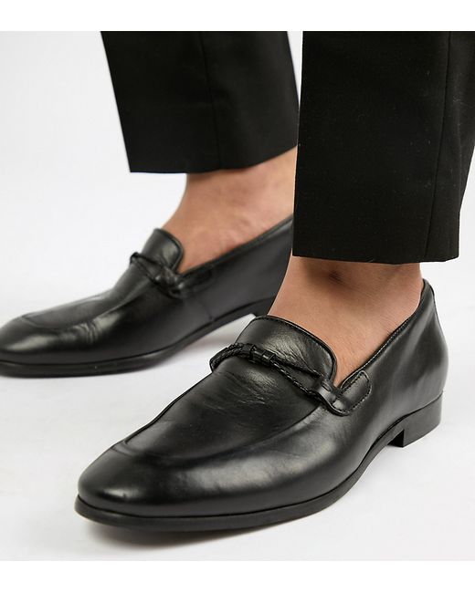Dune Wide Fit Loafers In Leather