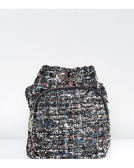Reclaimed Vintage Inspired Lurex Tweed Mini Backpack