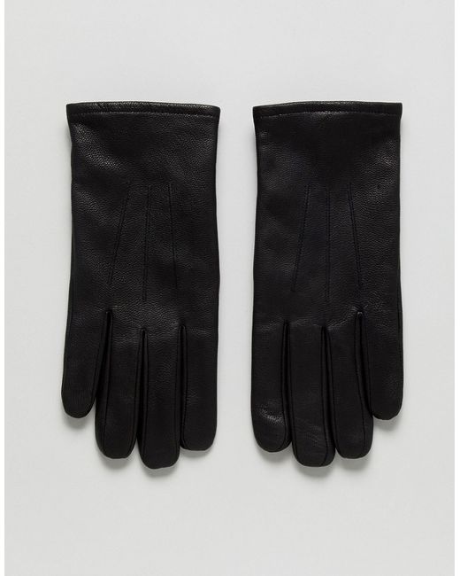 Selected Homme Leather Gloves In