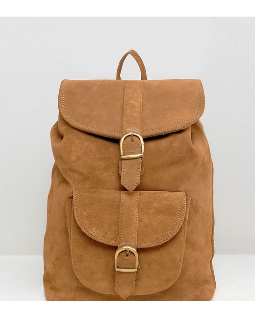 Reclaimed Vintage Inspired Suede Leather Backpack