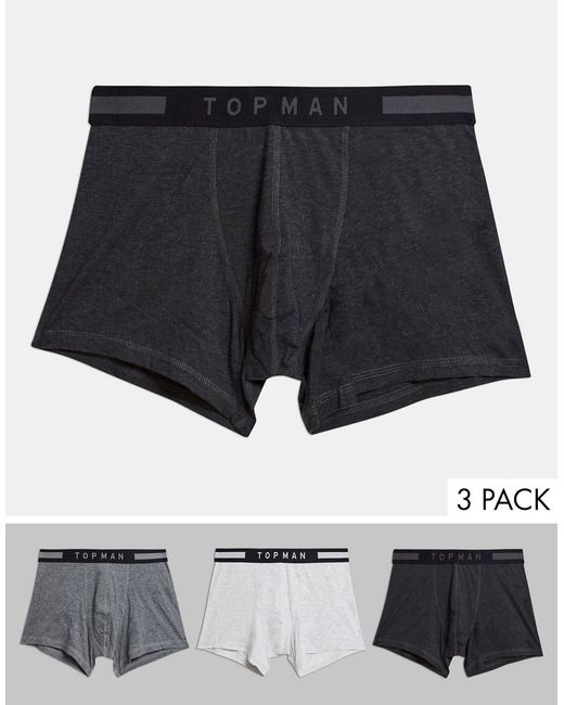 Topman 3 pack trunks in gray marl